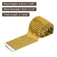 thumbnail image 2 of Unique Bargains 2 Yards Sew Stitch on Cone Spikes Studs, 12Rows Plastic Flat Back Spike Rivet Punk Trim Ribbon, Gold, 2 of 6