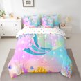 thumbnail image 2 of Little Mermaid 7 Piece Comforter Set Full Bed in a Bag,Gradient Iridescent Fish Scale Bedding Sets Ocean Marine Life Sheet Set with Comforter, 2 of 5