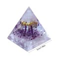 thumbnail image 3 of Crystal Quartz Resin Pyramid Desk Ornament 5cm Natural Stone Decorative Stand for Office Tabletop Zen Decor Gift, 3 of 6