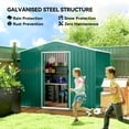 thumbnail image 4 of Outsunny Remise de Rangement Extérieure en Métal 8'x6' avec Portes Coulissantes Verte, 4 of 10