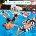 thumbnail image 4 of Pool Float Adult 4-in-1 Inflatable Water Hammock Floating Chair Lounger 3 Tube Design 300 lbs Capacity with Pump for Pool Vacation Light Blue Green, 4 of 5