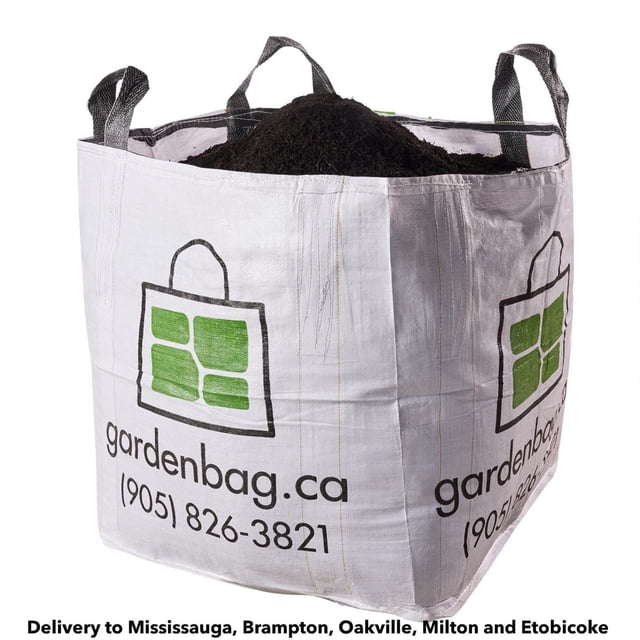 Terreau de Sursemis dans un Grand Sac de Jardin Blanc avec Poignées Noires, Rempli de Terreau de compost Biologique à Texture Foncée et Légère et de Tourbe loam, Sans Mauvaises Herbes et avec une Excellente Rétention d'Eau, Idéal pour l'Habillage de la Pelouse et la Croissance des Semences, de Marque avec gardenbag.ca et Numéro de contact, Disponible pour Livraison à Mississauga, Brampton, Oakville, Milton et Etobicoke.