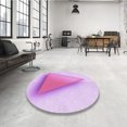 thumbnail image 4 of Ahgly Tapis Rond Lavable en Machine Intérieur Transitionnel Fleur Rose, 4 Pieds Rond, 4 of 7