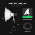 thumbnail image 4 of Clamp Lamp Light with Detachable Aluminum Reflector up to Watt E Socket (No Bulb Included) Feet Cord Type A Bulb Only, 4 of 8