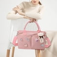 thumbnail image 4 of Diaper Bag For Infant Large Capacity Pockets Wrap Straps For Stroller Pendant Bear Brooch Infant Bottle Diaper Postpartum Infant Pack, 4 of 5