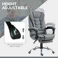 thumbnail image 4 of HOMCOM Executive Office Chair PU Leather Reclining Chair with Arms Grey, 4 of 10