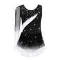 thumbnail image 4 of Freebily Robe de Danse de Patinage Artistique à Manches Longues pour Filles avec Strass, Combinaison de Gymnastique, Noir 16, 4 of 6
