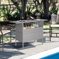 thumbnail image 3 of Costway Table de Comptoir de Patio en Rotin Osier Hauteur Bar Étagère de Rangement Rail Jardin, 3 of 10