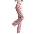 thumbnail image 1 of Timegard Formal Pants for Women Straight Leg Elastic High Waisted Button Office Casual Trousers with Pockets, 1 of 4