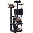 thumbnail image 1 of Yaheetech 62.5"H Cat Tree Tower with 3 Scratching Posts, Black, 1 of 11
