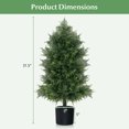 thumbnail image 3 of Gymax 2PCS 31.5'' Artificial Cedar Topiary Tree Faux Indoor Floor Plant w/ Sturdy Trunk, 3 of 9