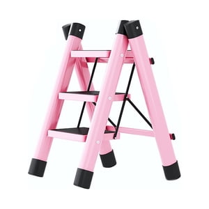 Step Échelle, pliage 3 Étapes Non Slip Échelle en fer anti-dérapante avec tuyau en forme D, pour usage domestique