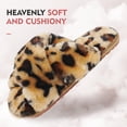 thumbnail image 3 of Women's Fuzzy Slippers Cross Band Memory Foam House Slippers Open Toe, 3 of 6