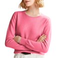 thumbnail image 1 of ManxiVoo Chandail Tricoté à Manches Longues et Col Rond pour Femmes, Haut à Capuche pour Automne Hiver, Tenue Décontractée, Taille TG, Rose Vif, 1 of 8