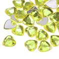 thumbnail image 1 of Unique Bargains 40 Pcs Acrylic Heart Rhinestone 15mm Flat Back Plastic Gems for Jewelry Making, Light Yellow, 1 of 5