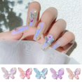 thumbnail image 2 of 8Pcs Clou Strass Exquis Bricolage Léger Double Couche Papillon Ornement pour les Femmes, 2 of 8