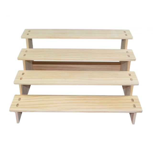 KLKCMS Wood Display Riser Collectibles Display Stand for Ornaments Crafts Apartment 4 Layer 40cm