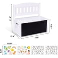 thumbnail image 2 of TOOKYLAND Wooden Toy Storage Box - Lift Top Chest and Seating Bench with Lid, Safety Hinge, Blackboard and Stickers, Toy Organizer for Kids 3 Year Old +, 2 of 9