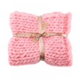 thumbnail image 2 of Chunky Knit Blanket Merino Wool Hand Made Throw Boho Bedroom Home Decor Giant Yarn, 2 of 2