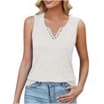 thumbnail image 1 of Yuyuzo Tank Tops for Women Loose Fitted V Neck Sleeveless Basic Tee Lightweight Solid Color T Shirts, 1 of 6