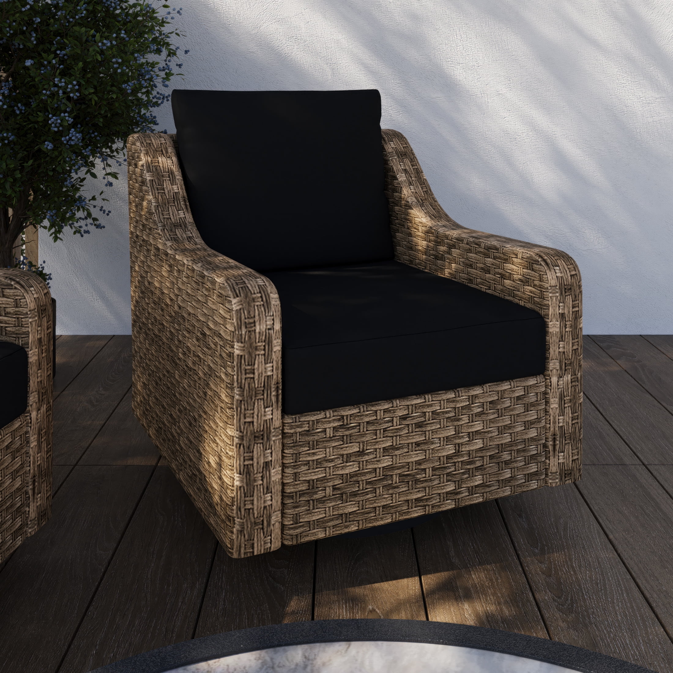 Ensemble de coussins de siège profond extérieur de qualité supérieure bleu marine 61 nbsp;cm x 61 nbsp;cm Better Homes & Gardens avec housse amovible, résistant aux intempéries et aux taches