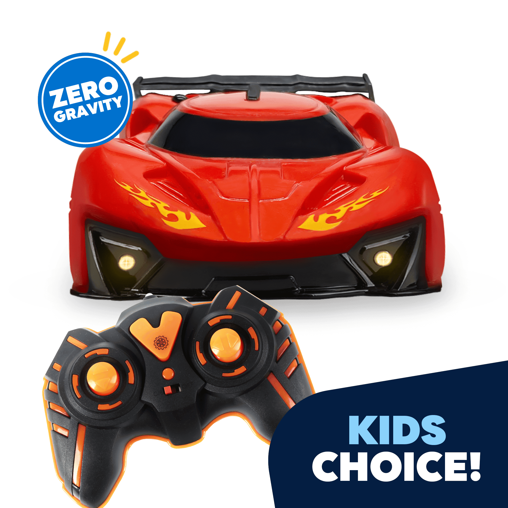 GRM Wall Climbing Car – Remote Control Toy for Kids, Drives on Walls, Windows & Ceilings, Smooth Surface RC Car with LED Lights, Dual Mode for Floor & Wall, Fun Gift for Boys & Girls (Red)