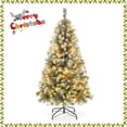 thumbnail image 1 of Patiojoy 5FT Pre-lit Artificial Christmas Tree Pre-decorated Hinged Xmas Tree with 450 Branch Tips 200 LED Lights 8 Light Modes, 1 of 10