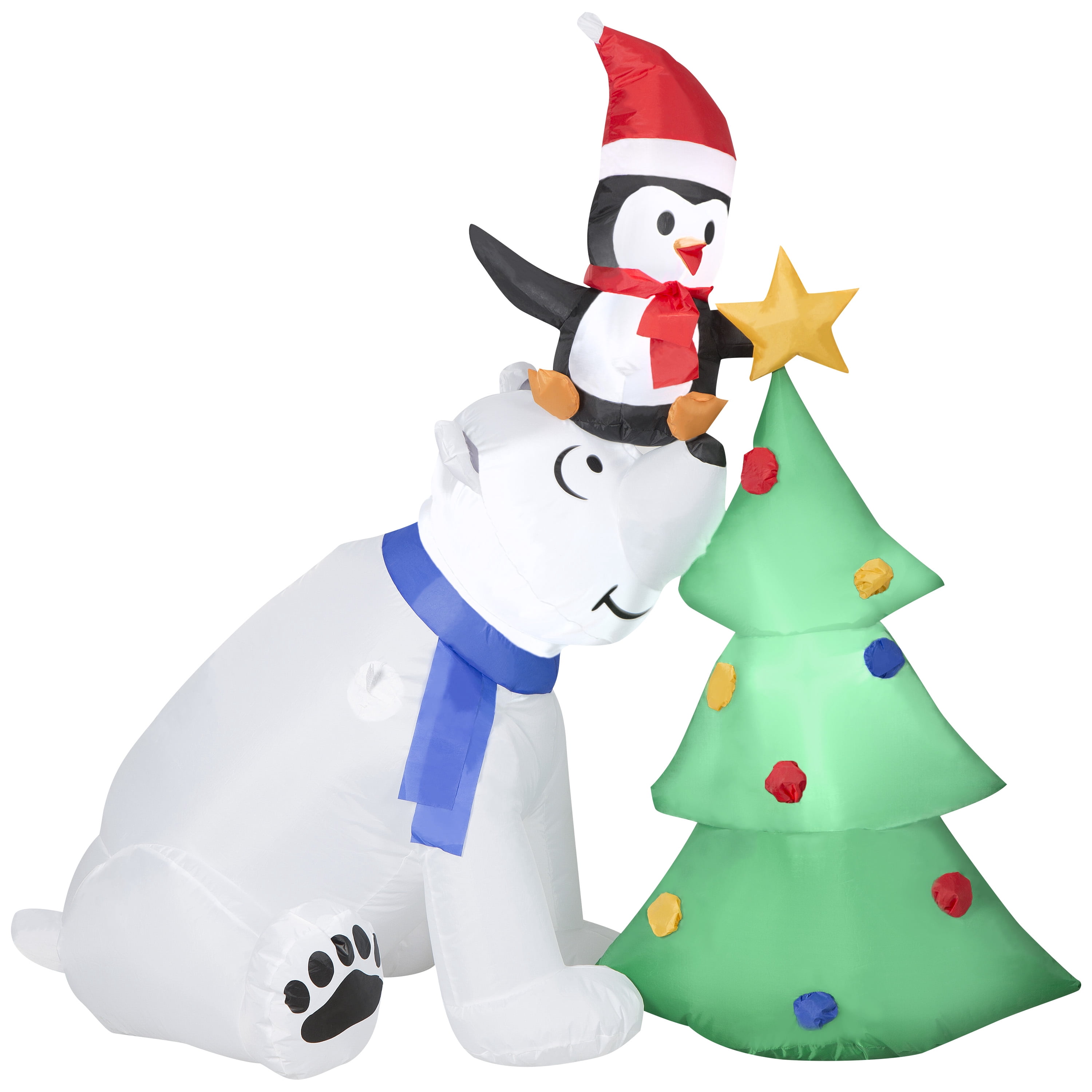 Christmas Airblown Polar Bear Scene