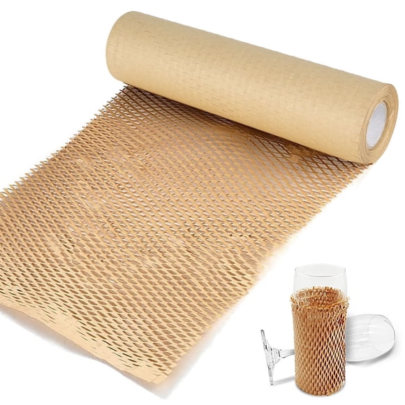 Packaging Paper Honeycomb Cushioning Wrapping Roll Paper Perforated-Packing Paper Log Pulp Paper for Packing & Moving Void Fill Paper