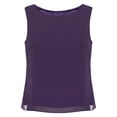 thumbnail image 1 of Oyolan Débardeur en Mousseline Uni pour Femme, Col Rond, Camisole Décontractée Sans Manches, Hauts Habillés, Violet, M, 1 of 5