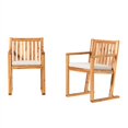 thumbnail image 2 of Chaises de Salle à Manger en Bois Massif à Dossier à Lattes Modernes (Ensemble de 2) - Naturel, 2 of 5