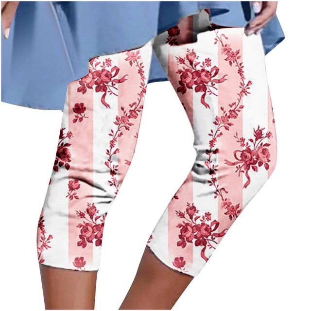 Birdeem Pantalon Court d'Été Décontracté pour Femme à Taille Élastique Imprimé