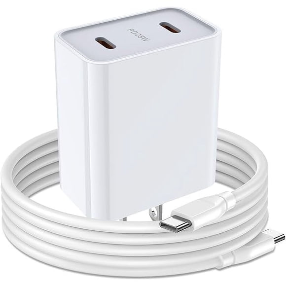 LinQingQ Samsung Charger Fast Charging Cord Android Charger for Samsung Galaxy A17 A16 A15 5G A35 A55 S26 S24 Ultra A25 S23 S22 Google Pixel 8, 25W 2 Port USB C Phone Wall Plug Block, 6FT 60W Type C t