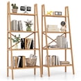 thumbnail image 1 of Gymax 2PCS 4-Tier Bamboo Ladder Bookshelf 58'' Display Shelf Storage Rack Plant Stand, 1 of 9