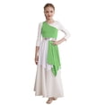 thumbnail image 1 of Jhaoyu Robe de Danse Asymétrique pour Filles Enfants, Robe de Prière Liturgique à Blocs de Couleur Vert Clair 6, 1 of 7