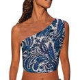 thumbnail image 1 of Leutsin Womens Print Tank Crop Tops Sleeveless One Shoulder Shirt Summer Charming Tees, 1 of 7