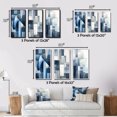 thumbnail image 4 of Designart "Retro Navy Blue Cubist Dreams II" Modern Geometric Framed Wall Art Set Of 3 - Blue Abstract Frame Canvas Set For Living Room Decor, 4 of 6