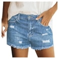 thumbnail image 1 of 2025 Femmes Été Shorts de Course pour Femmes Jeans Taille Haute Ajustés Robe à Manches Courtes pour Femmes Shorts Troués, 1 of 5