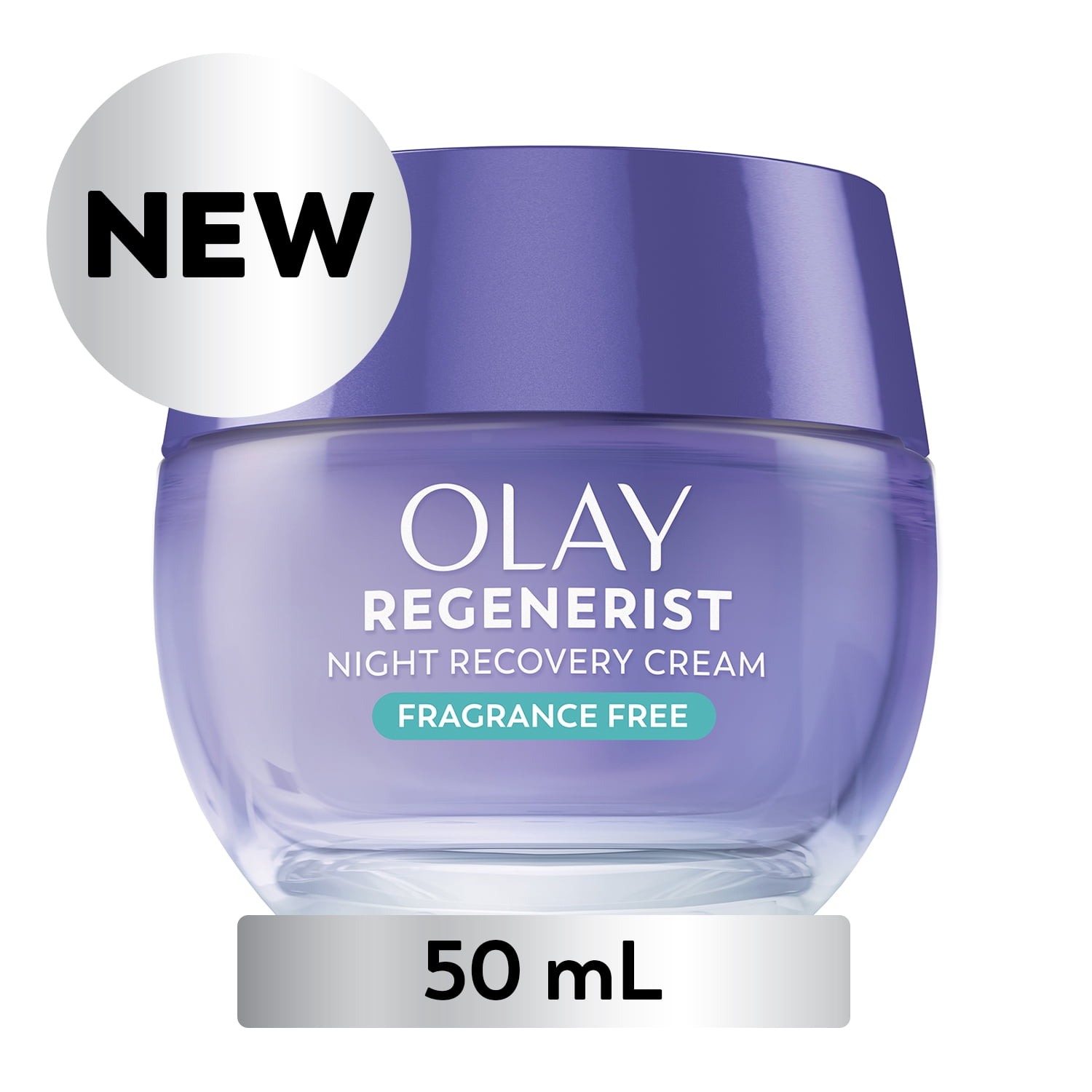 Olay Regenerist Night Recovery Face Cream with Triple Collagen Peptide, Wrinkle Reducer, Non-Greasy, Fragrance-Free, Hydrating Face Moisturizer for Women, 50 mL