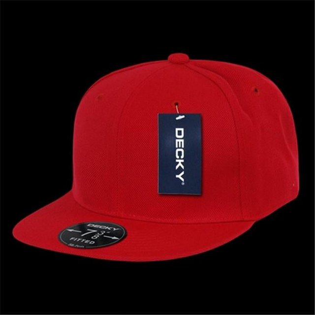 Decky RP1-PL-RED-28 Casquette Rétro Ajustée, Red, Taille 7,63