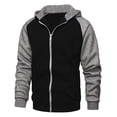 thumbnail image 1 of LUOGENLI Chandails à Capuche pour Hommes, Chandail à Enfiler Doux, Cardigan à Capuche pour Homme, Chandail en Molleton Ample Texturé à Fermeture Éclair, Chandail en Molleton à Capuche avec Insert, Veste à Manches, Chandails à Capuche pour Hommes, Graphique Vintage, Black1 Taille P, 1 of 3