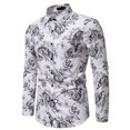 thumbnail image 1 of TIMIFIS Men's White Dress Shirts Long Sleeve Floral Button Up Shirts Party Prom Wedding Shirt-White - Fall, 1 of 1