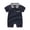 Navy, variant on Yammkia Newborn Baby Boys Sleeveless Seersucker Romper One Piece Straps Overalls Jumpsuit Summer Smocked Clothes Bamboo Sleeper(Navy,6-9 Months)