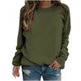 thumbnail image 1 of Yuyuzo 2025 Automne Chandail Sport Uni pour Femme Décontracté Ample à Col Rond Raglan à Manches Longues Chandail Tunique Hauts Vert Armée A1, 1 of 5