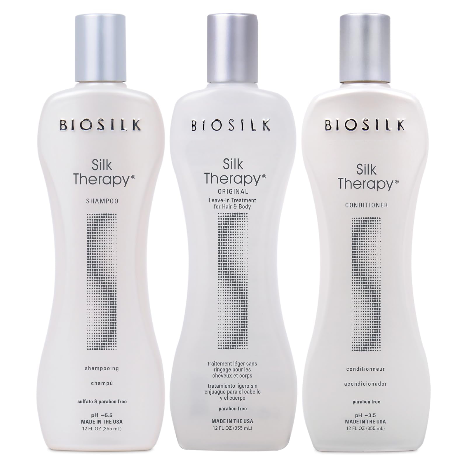 BioSilk 3-Piece Silk Therapy Shampoo, Conditioner & Serum Kit