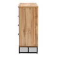 thumbnail image 4 of Baxton Studio CH8000-Oak-Black-4DW-Dresser Reid Moderne et Contemporain Industriel Bois Fini Chêne et Métal Noir Commode à 4 Tiroirs, 4 of 8