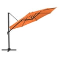 thumbnail image 4 of CorLiving 11.5ft Deluxe Offset Tilting Rotating Patio Umbrella with Aluminum Frame & Deluxe Base Weights, 4 of 9