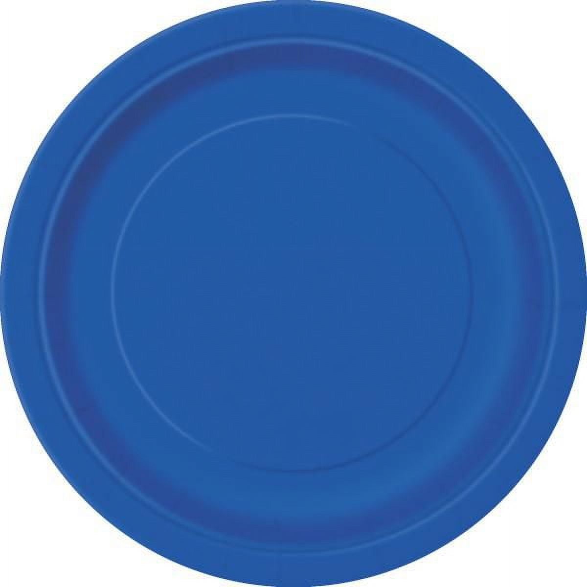 Unique Industries Assiettes à dessert rondes bleu électrique de 7 po, 70 ct