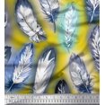 thumbnail image 1 of Soimoi Poly Georgette Fabric Leaves & Feather Print Sewing Fabric Yard 42 Inch Wide, 1 of 3