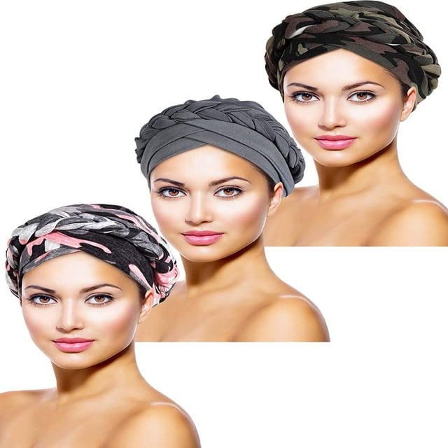 Women Turban Head Wrap Pre-Tied Bonnet Beanie Hat Sleeping Cap Headwrap
